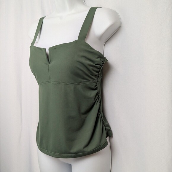 Athleta Fern Green 36 B/C Padded Bra Cup Tankini Swimsuit Top - Picture 2 of 7